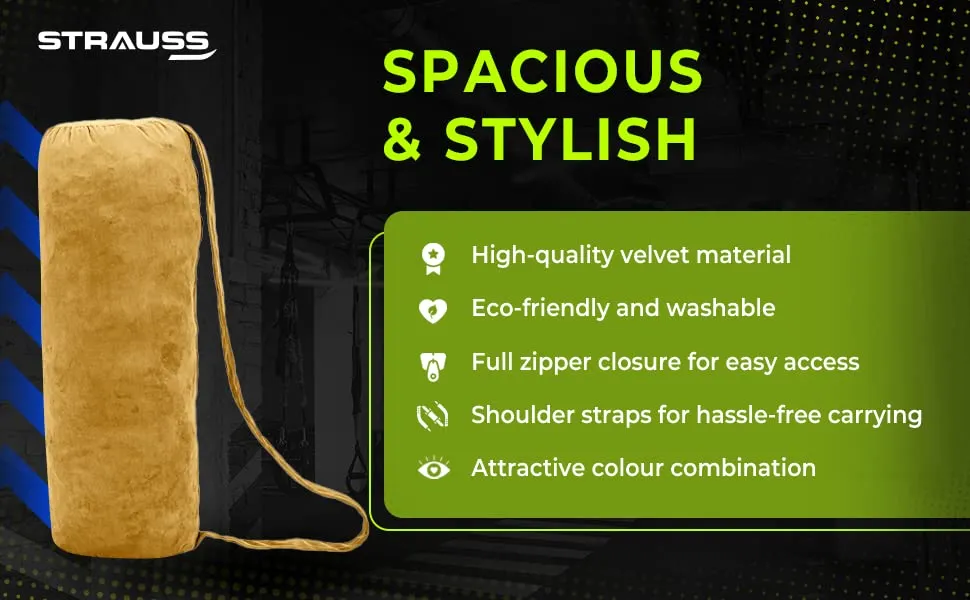 Strauss Velvet Gym Bag | for Both Men and Women | Suitable for Travel and Gym | Eco- Friendly and Washable | 56 X 25 Cm - (Chocolate)