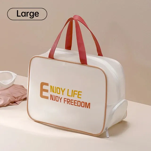 Stylish Frosted Design Wash Bag with Shoe Pocket