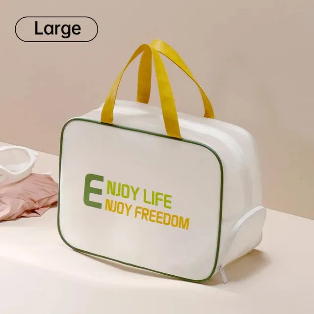 Stylish Frosted Design Wash Bag with Shoe Pocket