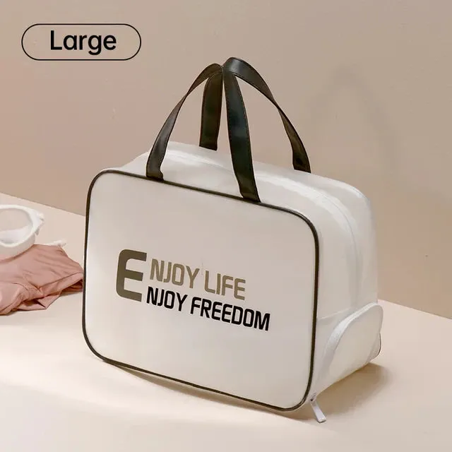 Stylish Frosted Design Wash Bag with Shoe Pocket