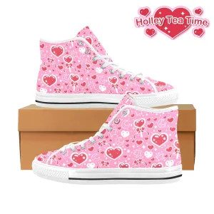 Sweet Feelings Pink Men's Fancy High Top Shoes