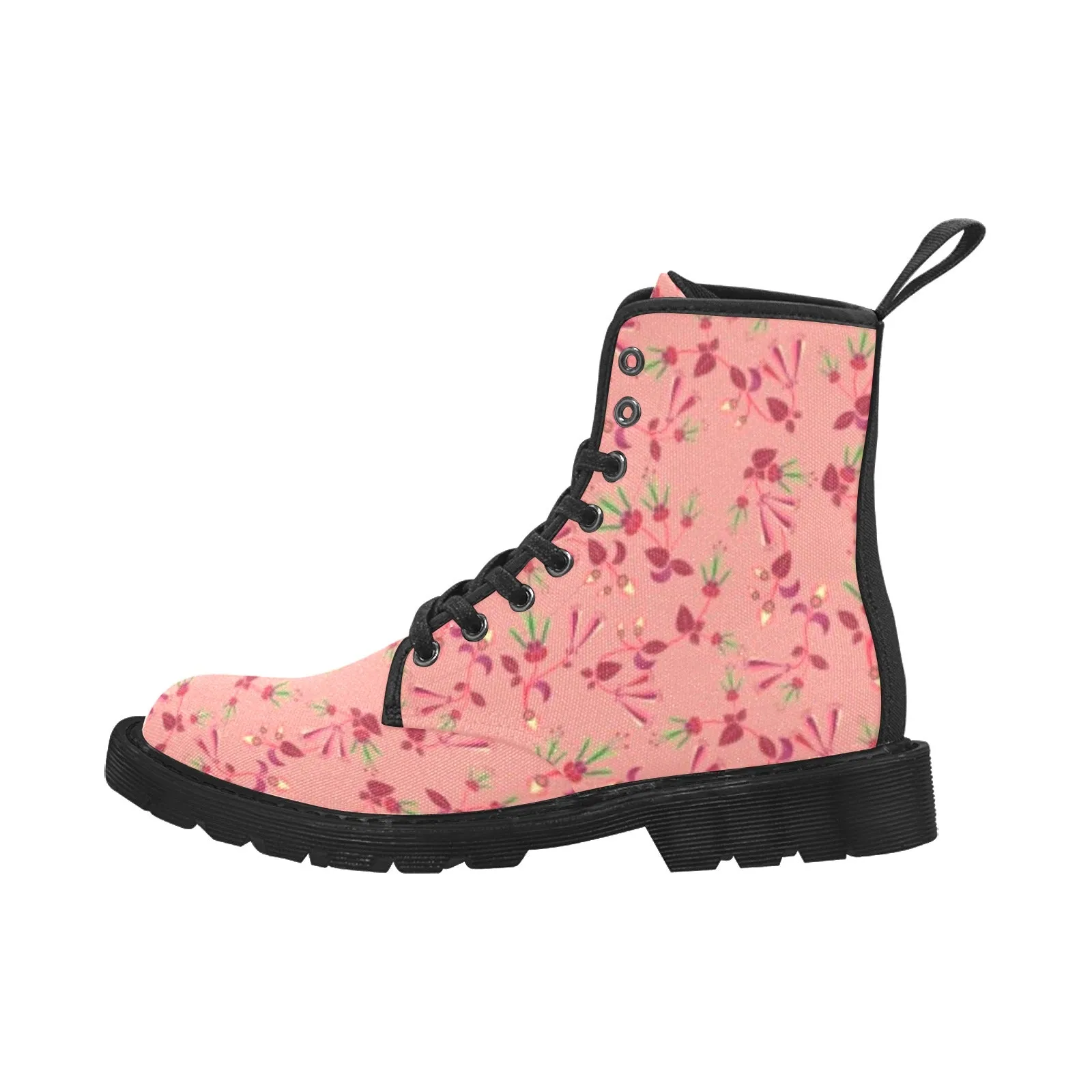 Swift Floral Peach Rouge Remix Boots for Women (Black)