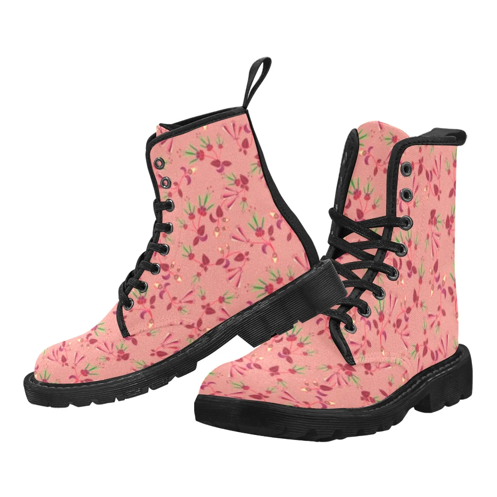 Swift Floral Peach Rouge Remix Boots for Women (Black)