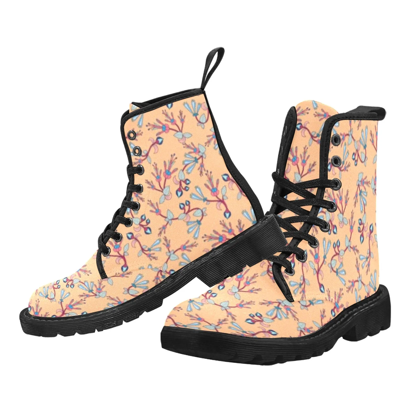 Swift Floral Peache Boots for Men (Black)