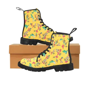 Swift Pastel Yellow Boots for Women (Black)