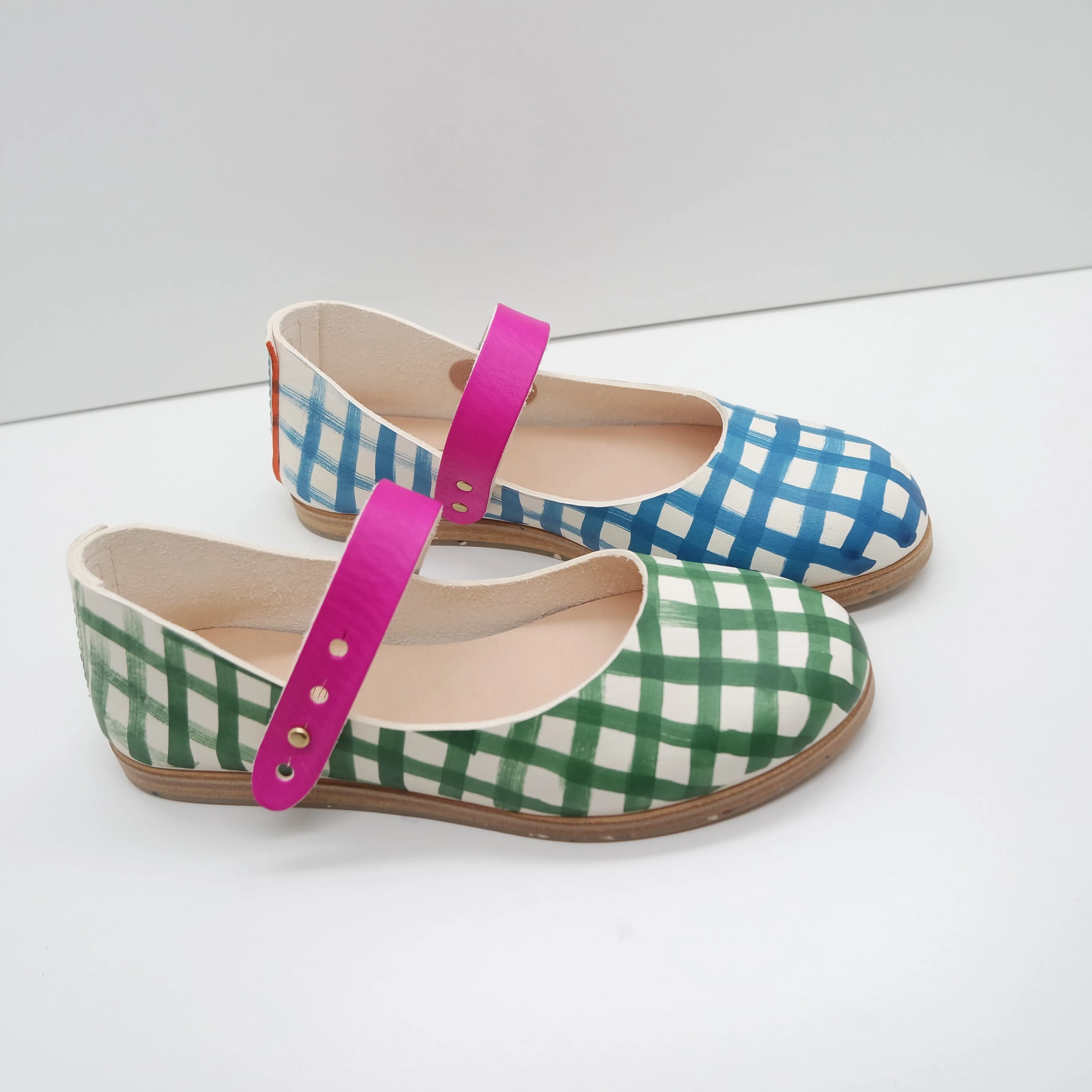 THE DEE DEE. MISMATCHED GINGHAM, BUKO LEAF AND CEBU BLUE WITH RAMBUTAN STRAP