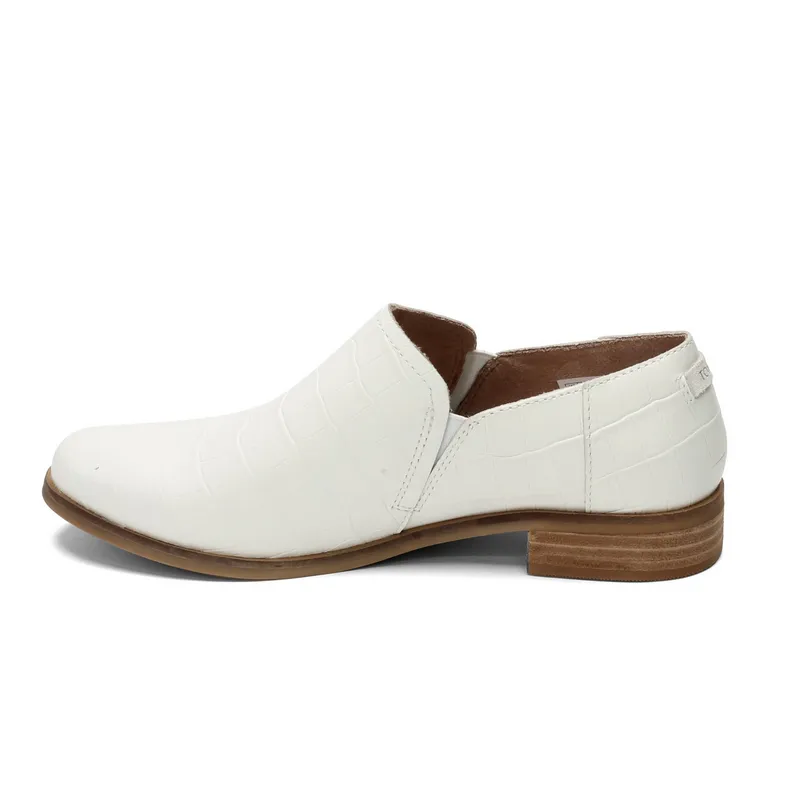 Toms Shaye Bootie in White Crocodile - Women's