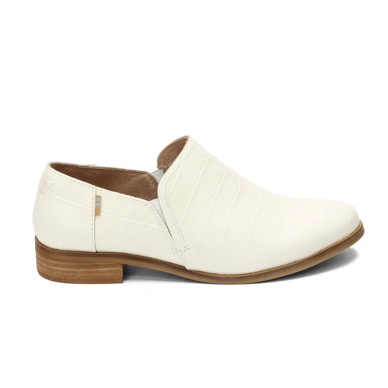 Toms Shaye Bootie in White Crocodile - Women's