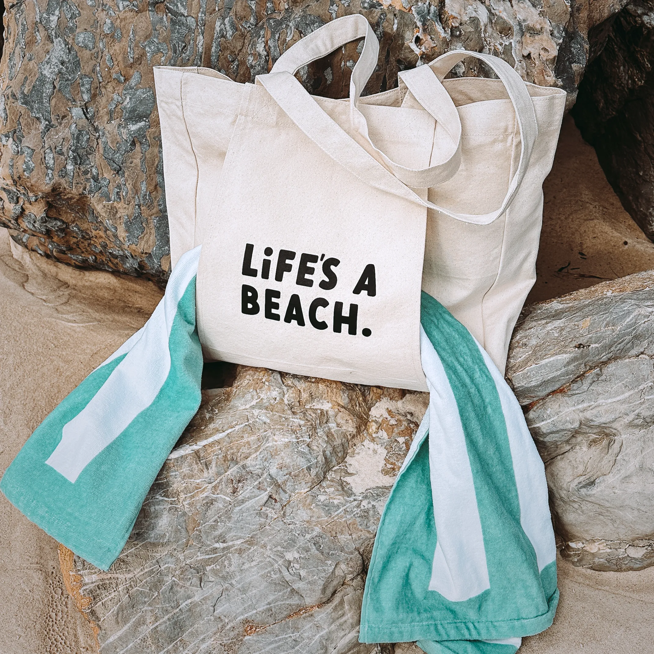 Tote (towel) bag - "Life’s a Beach"