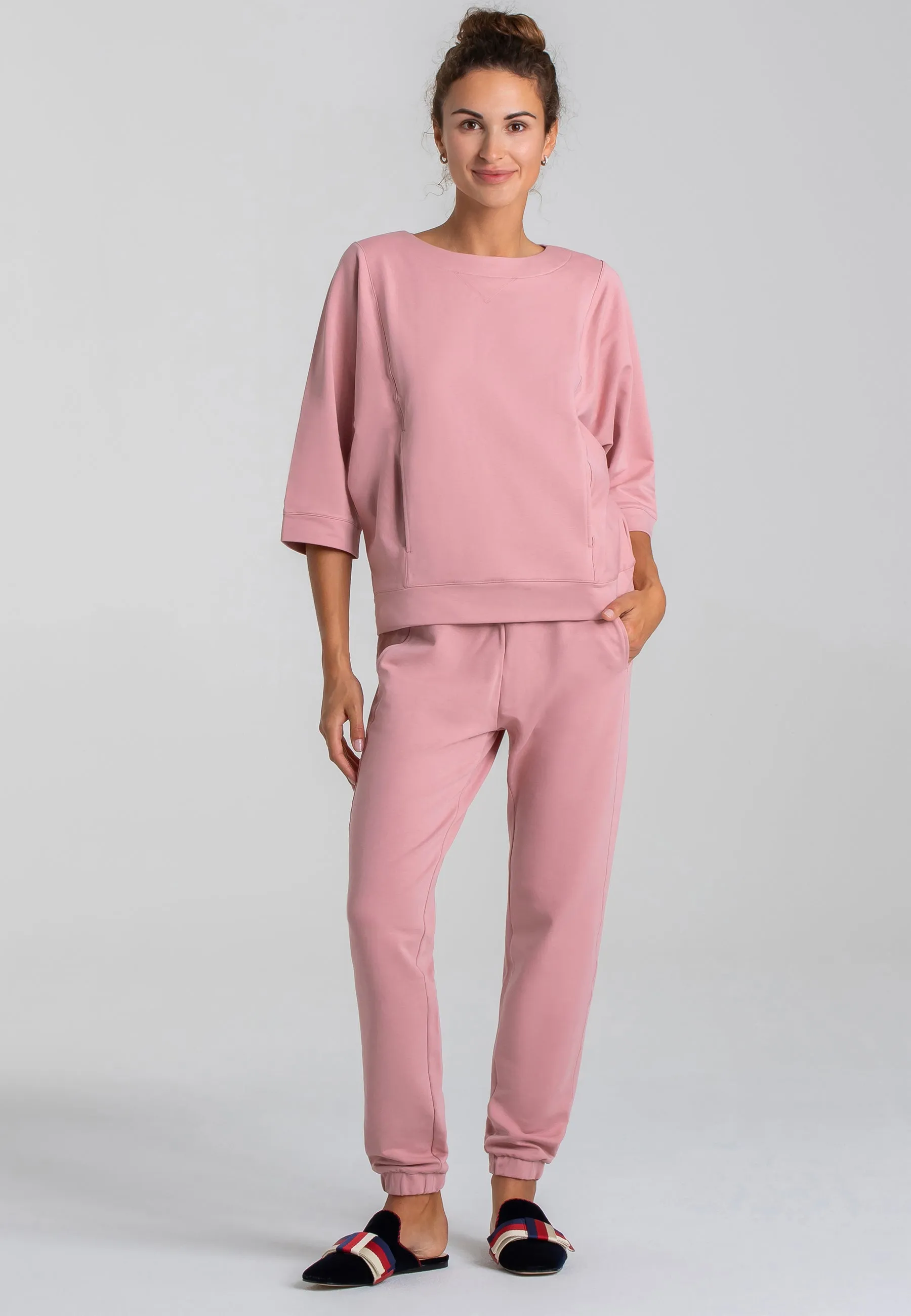 Track Jogger mit Kordelzug - Rose Blossom