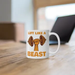 train like a beast  - funny gym mug ,gym lover,gym rat,gift for bodybuilder -fitness mug -