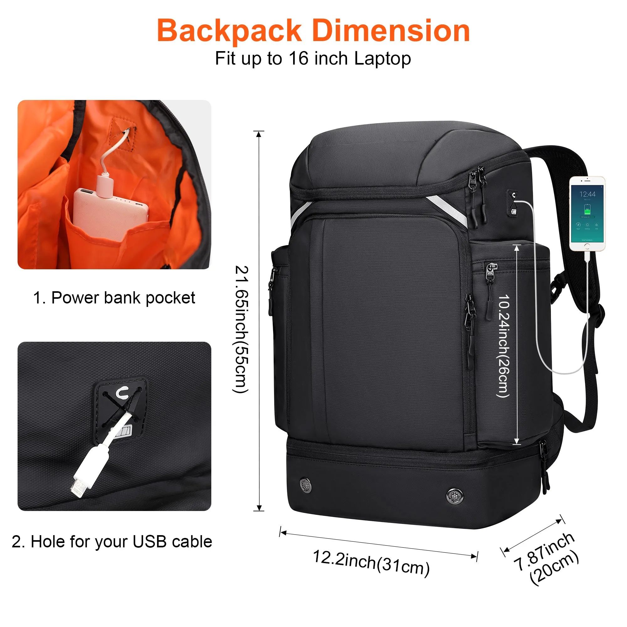 Travel Laptop Backpack for Men Women Carry On Sports Gym Backpack