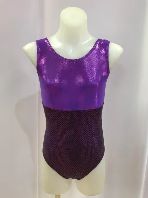 Two Tone Gym Leotard Purple/ Diamanté Activator