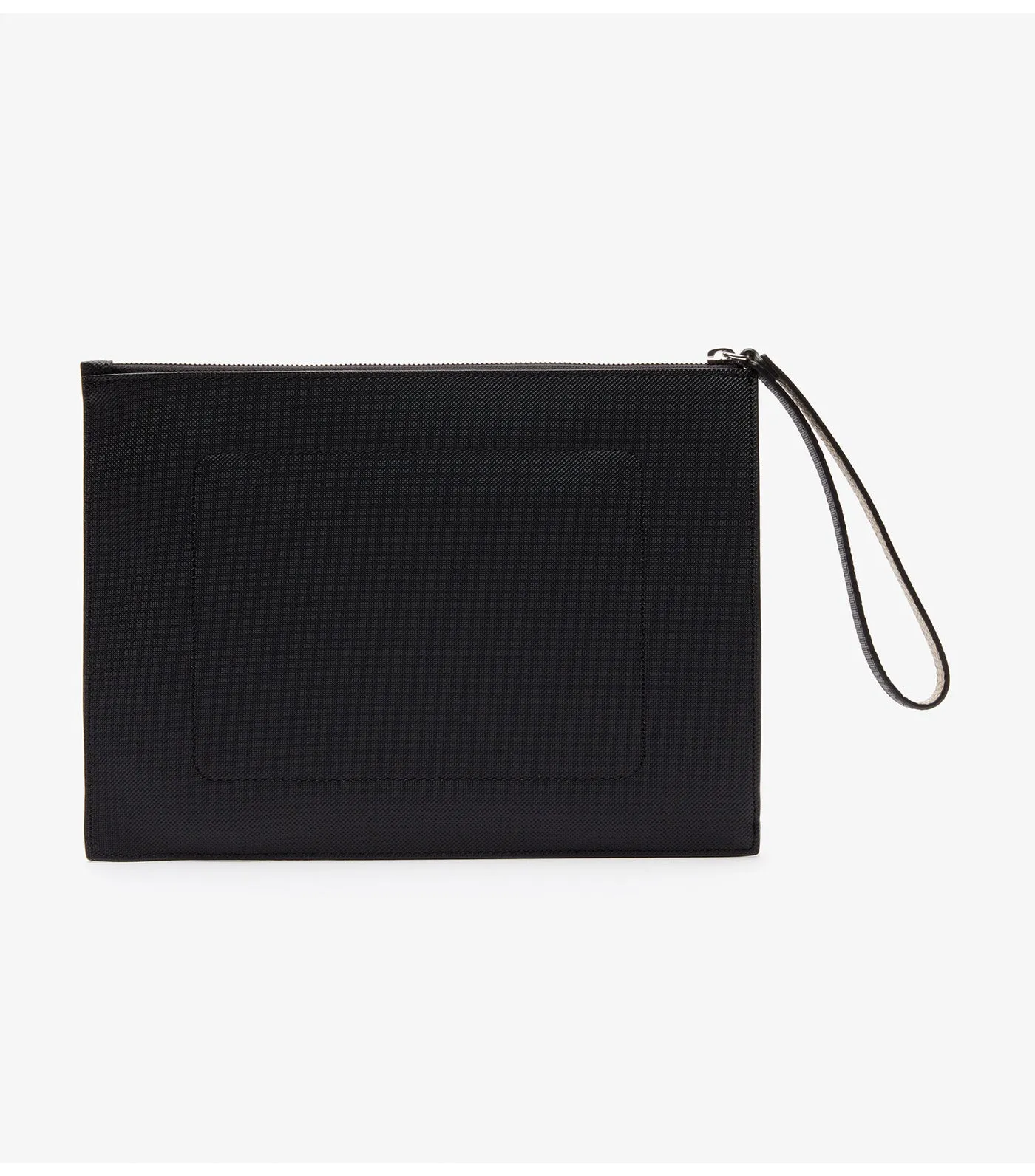 Unisex Anna Piqué Canvas Zip Clutch Noir Krema