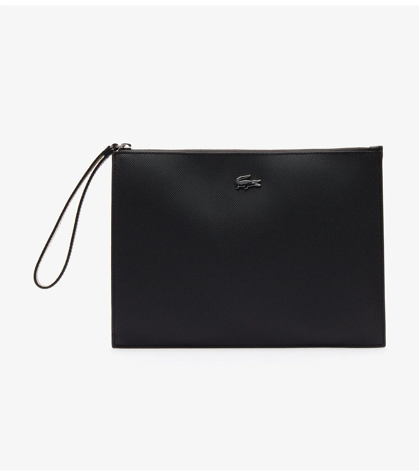 Unisex Anna Piqué Canvas Zip Clutch Noir Krema