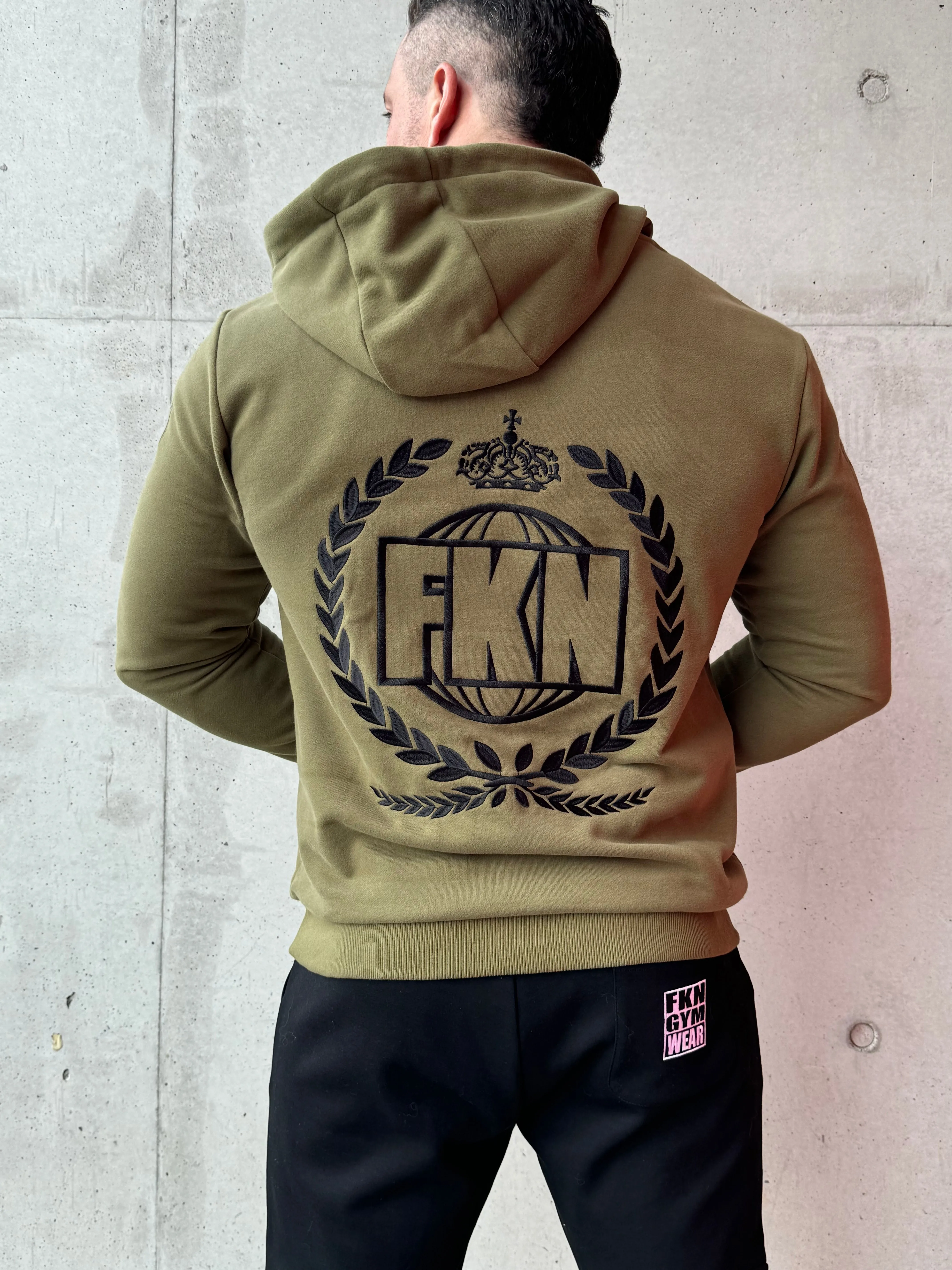 Varsity | Men's Premium Gym Hoodie | Khaki