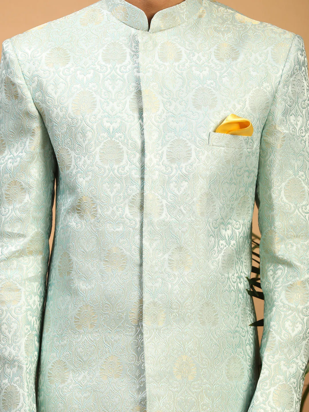 VASTRAMAY Aqua Blue Indo Western Top