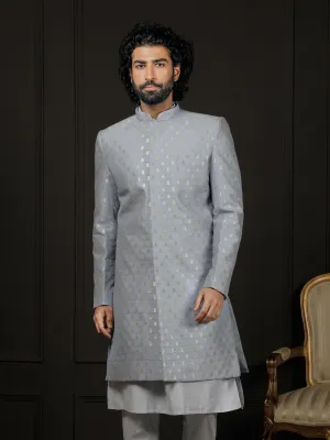 VASTRAMAY Aqua Silk Blend Sherwani