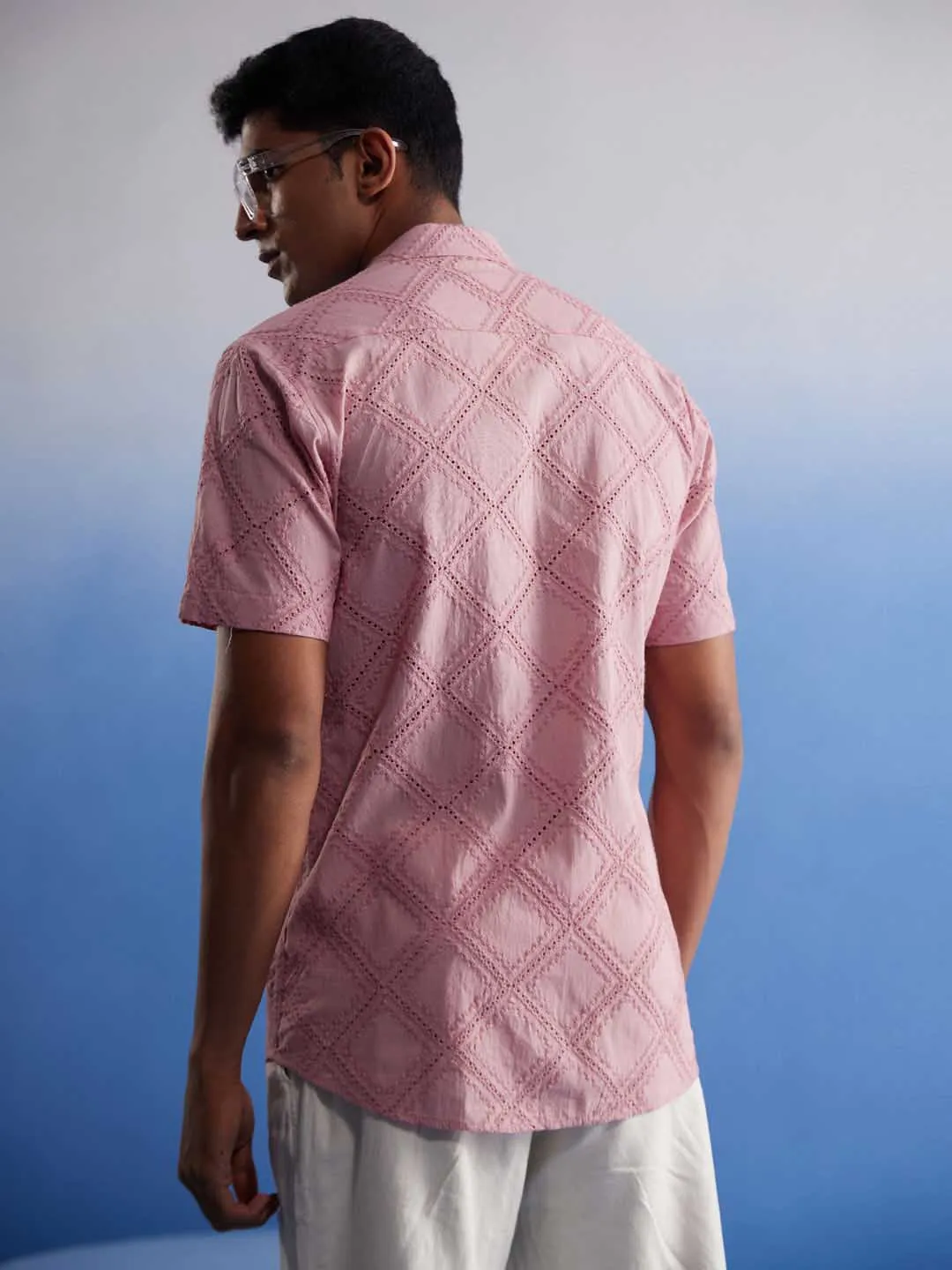 Vastramay Men's Pink Hakooba Shirt