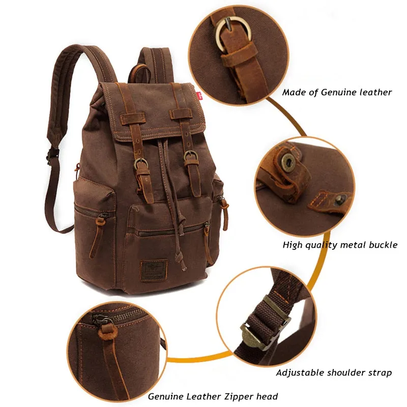 Vintage Canvas backpack in multiple colours.