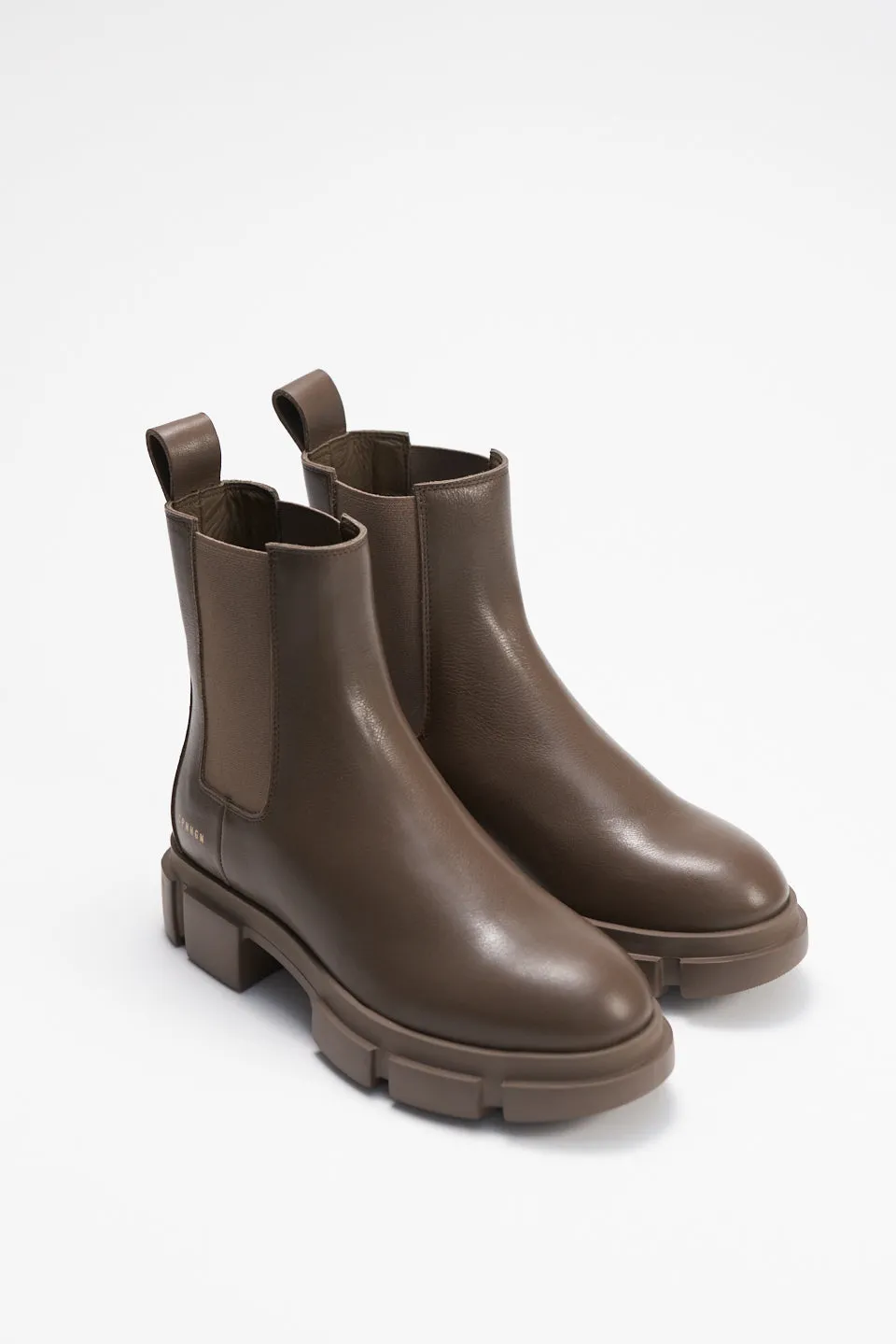 Vitello Khaki Low Chelsea Boots