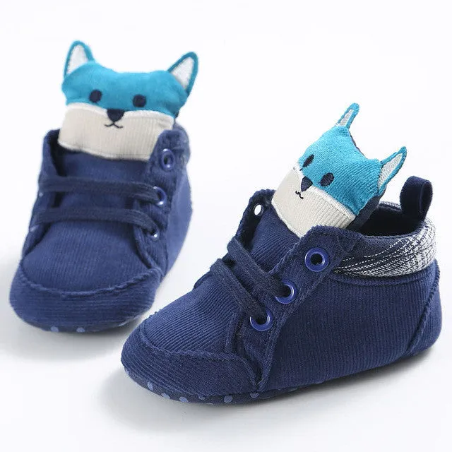 winter baby shoes Cotton Cloth kids Girl Boys Fox High Help first walker Canvas Sneaker Anti-slip Soft Sole Toddler footwear