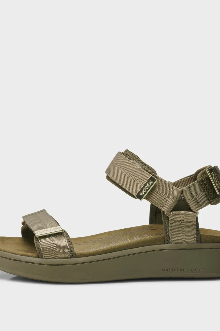 Woden Dark Olive Sandals