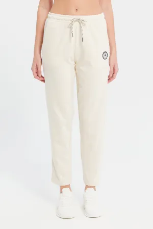 Women Beige Basic Track Pants