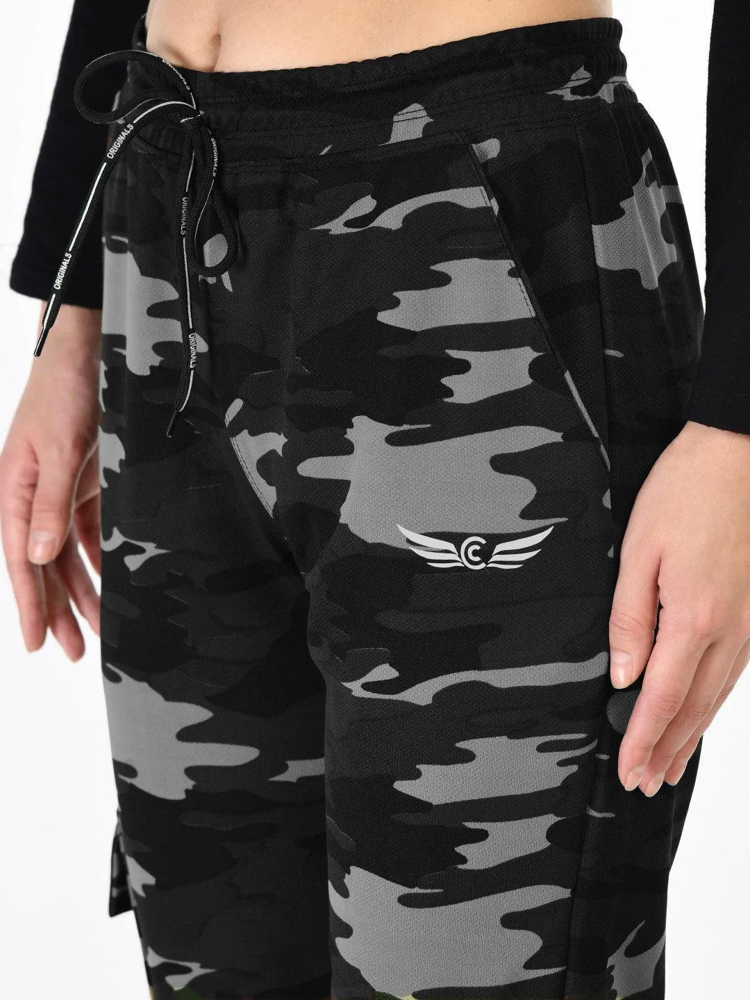 Women Black Printed Joggers