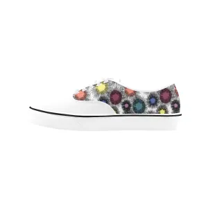 Women's Atomic White Polka Print Canvas Low Top Shoes