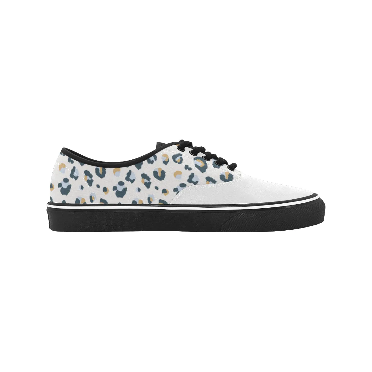 Women's Big Size Snow Leopard Print Canvas Low Top Shoes