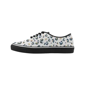 Women's Big Size Snow Leopard Print Canvas Low Top Shoes