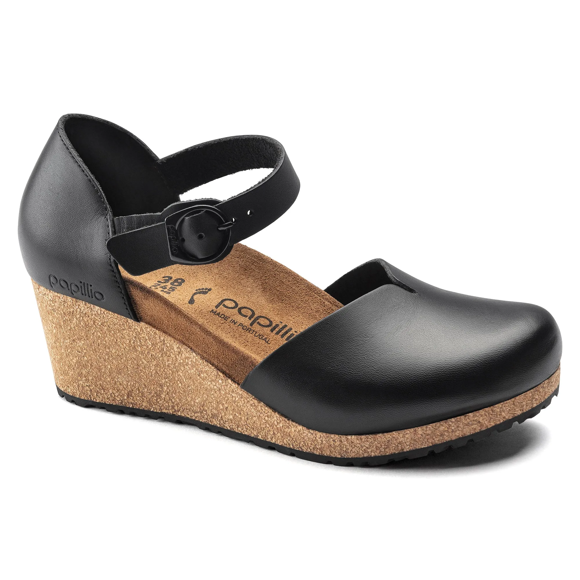 Women's Birkenstock Papillio Mary Leather Color: Black