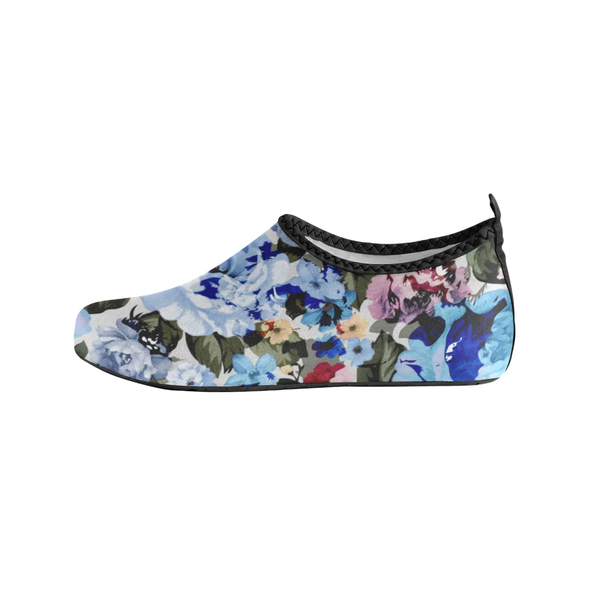 Women's Blue Orchid Floral Print Canvas Barefoot Shoes