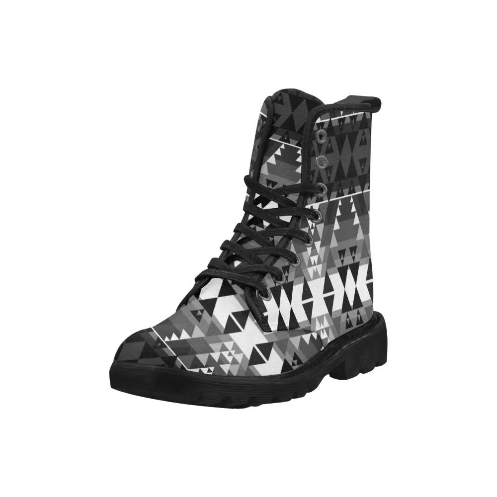 Writing on Stone Black and White Boots for Women (Black)