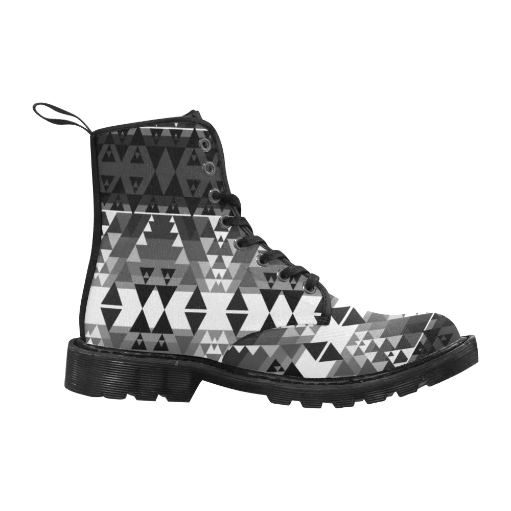 Writing on Stone Black and White Boots for Women (Black)