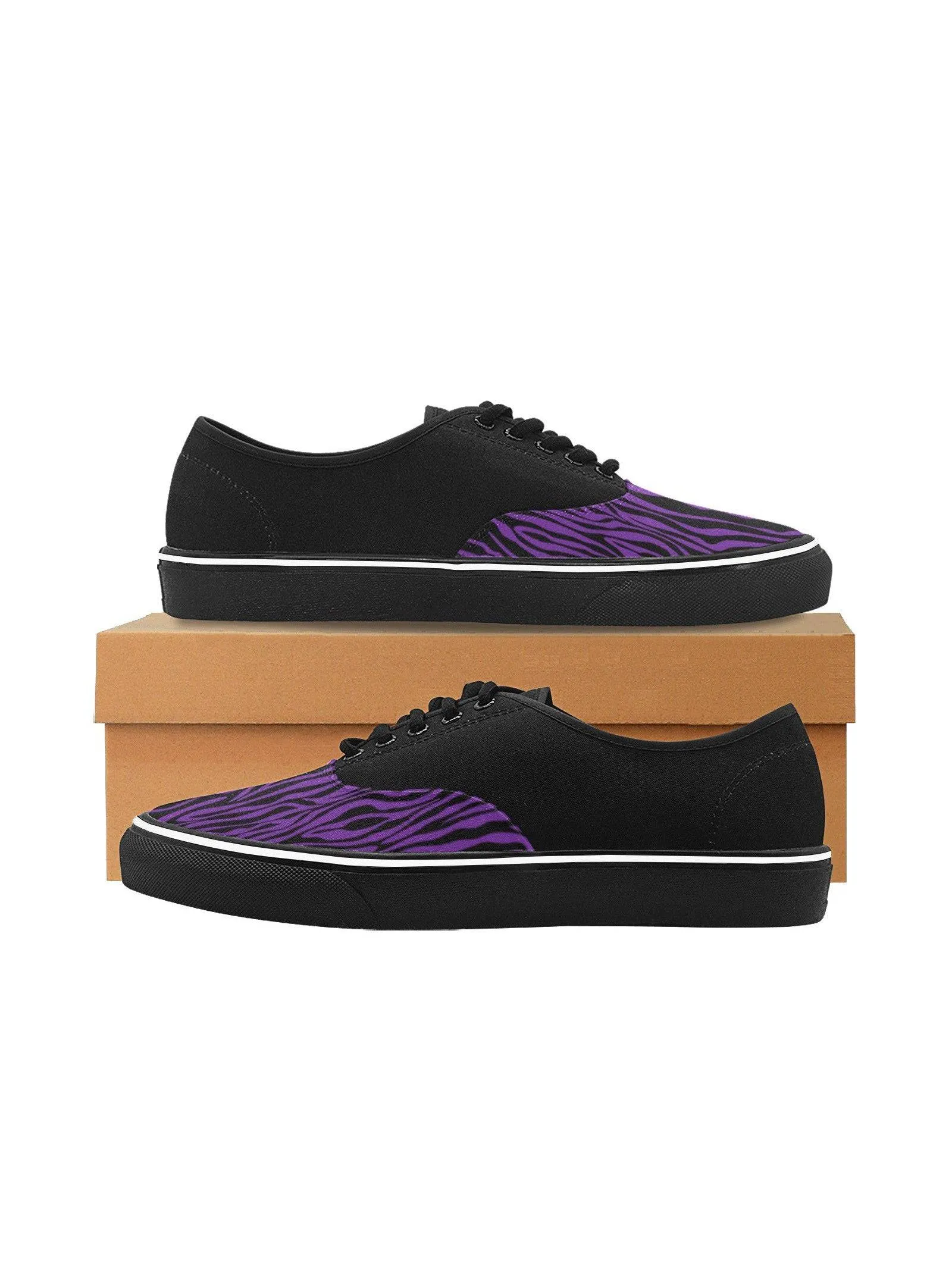 Zebra Purple Men's Creeper Sneakers